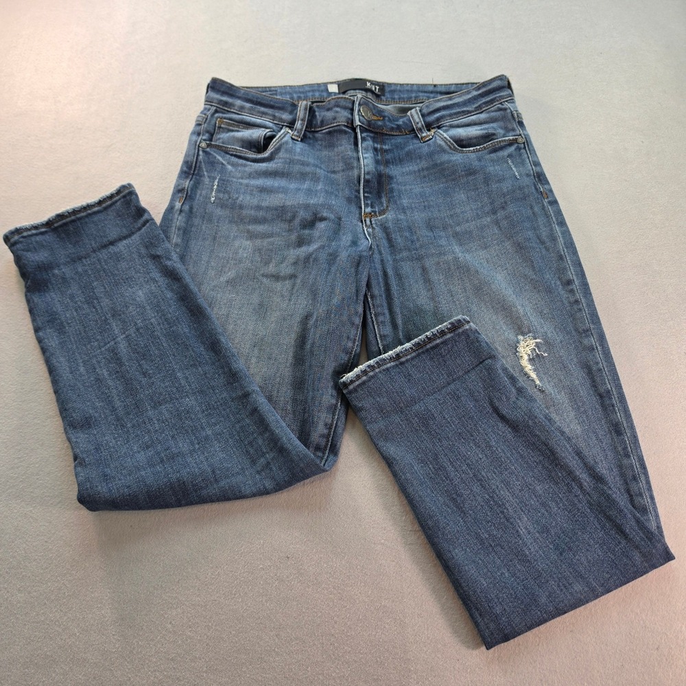 KUT from the Kloth Mia Toothpick Skinny Jeans Size 4 Medium Wash Distressed